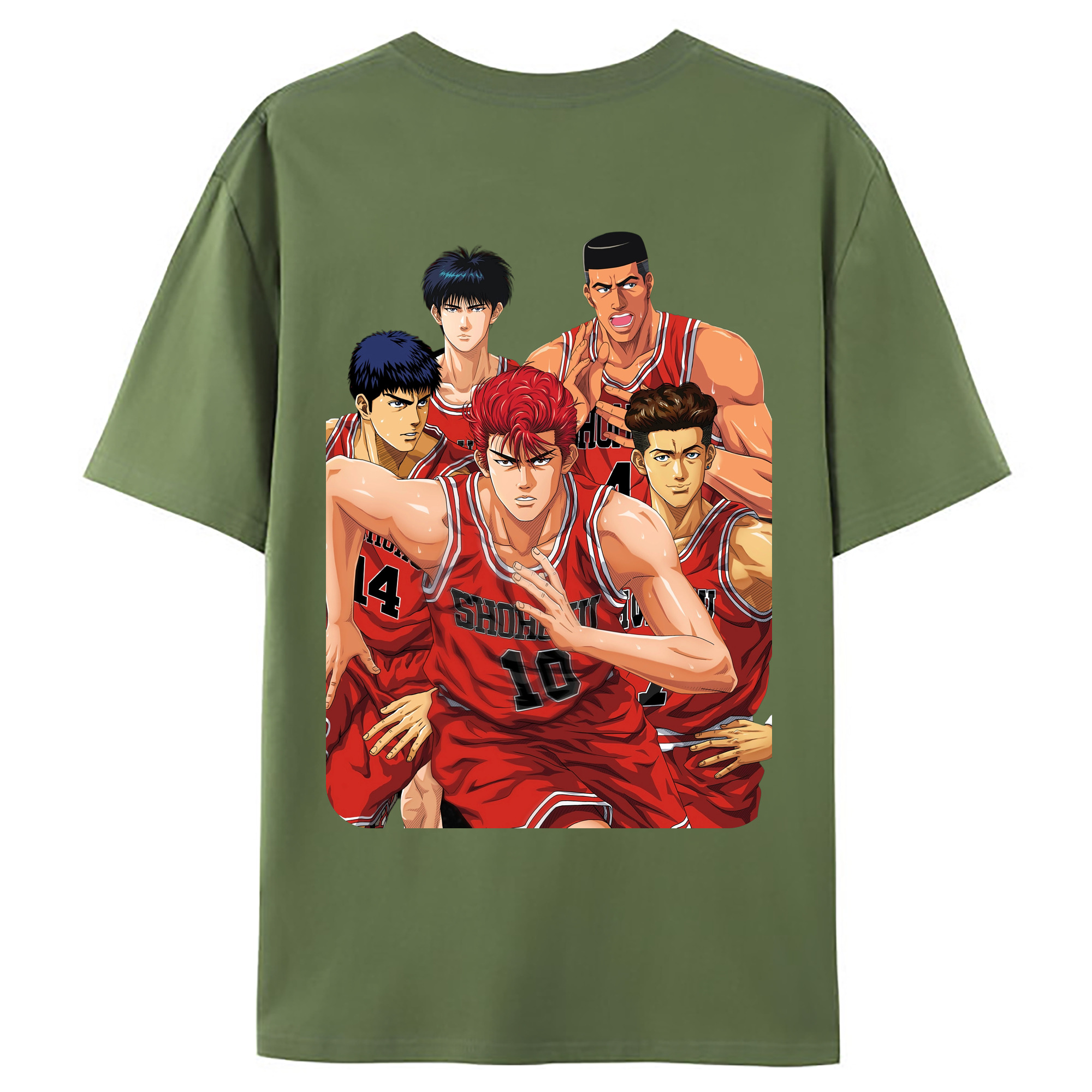 （画像用） SLAM DUNK／スラムダンク 綿100％ メンズ半袖Tシャツ（バックプリント） 通気性